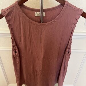 Maurices Pink Ruched Sleeveless Tank Top